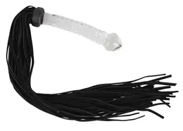 Bad Kitty stakleni flogger - bič sa staklenom drškom sa dve funkcije 64 cm