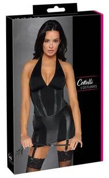 Cottelli Costumes Dominatrix haljina sa naramenicama S Mat izgled crna