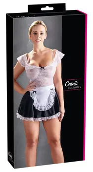 Cottelli Collection Haljina Inspirisana Sobarskom Uniformom L Podesiva Čipka i Kecega