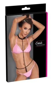 Cottelli Collection Set Ogričice i Bikini Lanca, Podesivi, Biserni Izgled