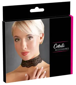 Black Level Elegantna čipkana ogrlica sa podesivim lancima 30-45cm