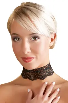 Black Level Elegantna čipkana ogrlica sa podesivim lancima 30-45cm