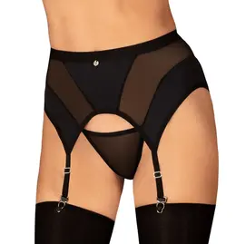 Obsessive Chic Amoria Garter Belt XL/2XL Black Adjustable Fit