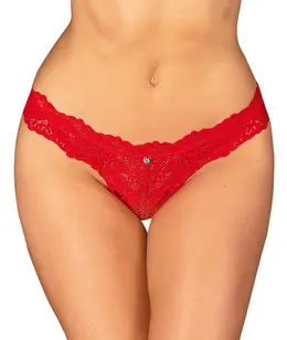 Obsessive Amor Cherris Red Lace Thong S/M Elegant Detail