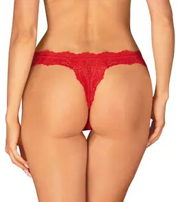 Obsessive Amor Cherris Red Lace Thong S/M Elegant Detail