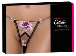 Cottelli Lingerie String Flower S/M Vezeni til, uklonjivi lanci