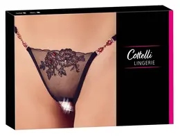Cottelli Collection Vezeni tregeri sa crvenim draguljima S/M