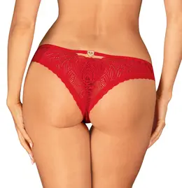 Obsessive Chilisa gaćice XL/2XL cvetna čipka, crvena, dekorativno srce