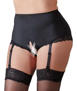 Cottelli Collection Otvorene gaćice sa podvezicama 2XL sa čipkom i podesivim trakama