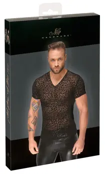 Noir Handmade M. Shirt L Transparent Powernet Leopard Print