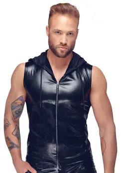 Noir Handmade Muška Bezrukavna Dukserica XL Efekt Zmijske Kože, Rajsferšlus
