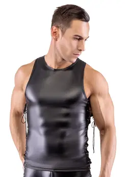 Svenjoyment Top XL Matte Sleeveless Shirt with Adjustable Side Lacing