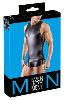 Svenjoyment Men’s Matte Sleeveless Top with Side Lacing, Size L