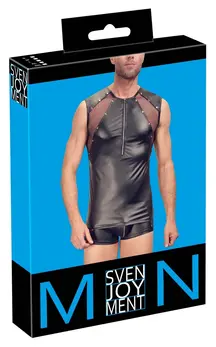 Svenjoyment Shirt Black Matte Look Mesh Studs Men’s Size M