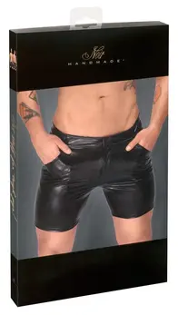 Noir Shorts L Snakeskin Effect Polymer Coated, Stretchy Finish