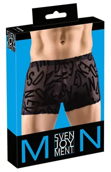Svenjoyment Alphabet Print Transparent Black Pants Size S