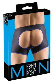 Svenjoyment Men's Pants 2XL Black & Royal Blue Open-Back Design