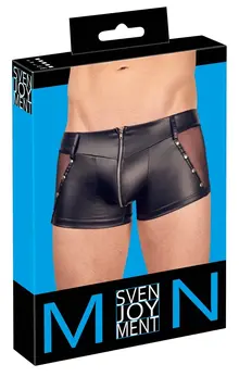 Svenjoyment Mat crne pantalone sa mrežastim panelima i dekorativnim nitnama S