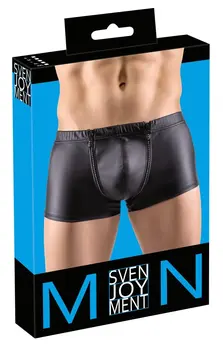 Svenjoyment Men's Matte Black Pants with Rhinestone Zips, Size M