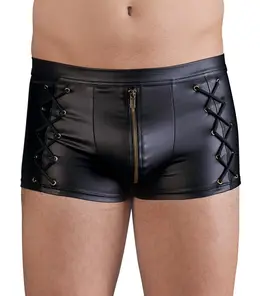 NEK Muške mat crne pantalone 2XL sa bočnim vezivanjem i mesinganim rajsferšlusom