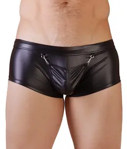 NEK Men's Matte Pants S with Decorative Snap Hook Pouch Black