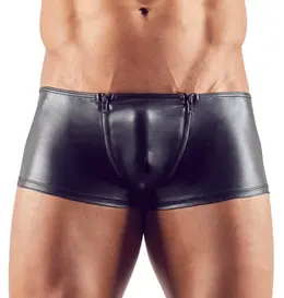 NEK Muške Sjajne Slim Fit Žurke Pantalone S Crne Poliester Spandeks
