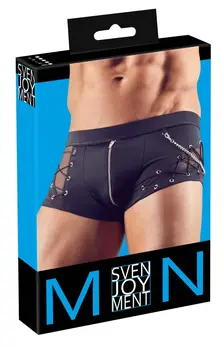 NEK Muške Crne Mesh Pantalone M sa Lancem i Prednjim Rajfeslusom, Rastegljiva Tkanina