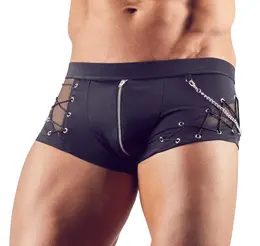 NEK Muške Crne Mesh Pantalone M sa Lancem i Prednjim Rajfeslusom, Rastegljiva Tkanina