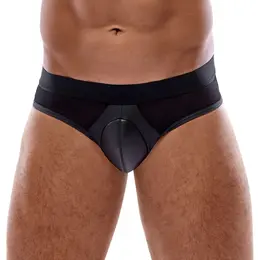 Svenjoyment Men's Briefs Model Padded Black Matte Mesh M