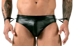 Svenjoyment Bondage Jock Briefs S Matte Finish with Adjustable Cuffs