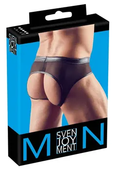 NEK Muške Wet Look Powernet gaćice otvorena leđa XL Crna