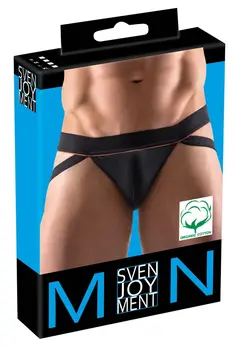 Svenjoyment Men's Jock L Black/Red Organic Cotton Oeko-Tex Stretch
