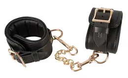 ZADO Leather Handcuffs Gold Edition - Premium Padded Wrist Restraints