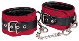 ZADO Red Ankle Restraint System - Adjustable Suede Leather, Black Padding