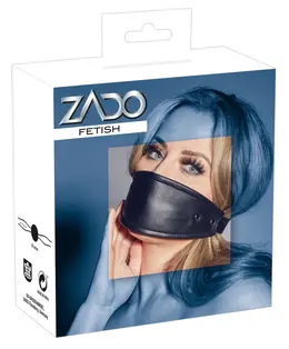 ZADO Leather & Silicone Adjustable Gag Mask - Black, 4 cm Ball