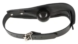 ZADO Leather & Silicone Adjustable Gag Mask - Black, 4 cm Ball