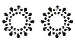 You2Toys Nipple Sticker Set 10pcs Black Gemstone Skin-Friendly 1.5cm