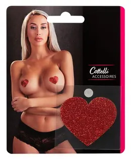 You2Toys Lepljivi Srcoliki Nalepnice za Bradavice Crvene 5.2x4.9cm Prijateljske za Kozu 1 Par