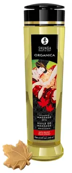 Shunga Organica Maple Delight Massage Oil 240ml - Vegan, Kissable Formula