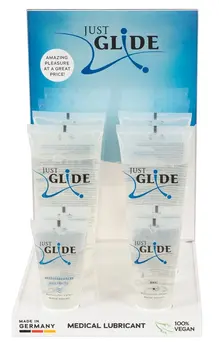 Just Glide Waterbased Lubricant Display Set - 10-Piece Counter Stand