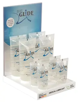 Just Glide Waterbased Lubricant Display Set - 10-Piece Counter Stand