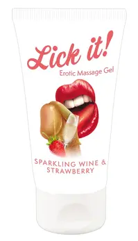Lick it! Vino-jagoda veganski gel za masažu 50 ml - Mirisna formula na bazi vode