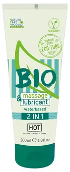 HOT BIO 2u1 gel na vodenoj bazi 100ml - organski lubrikant i masažni gel