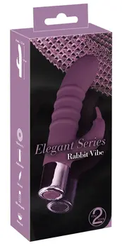 Elegant Series Rabbit Vibe Dvostruko dejstvo silikon vodootporan 16cm Roze