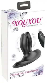 XOUXOU Vibrating Expander - Dual-Arm Silicone Anal System, Black