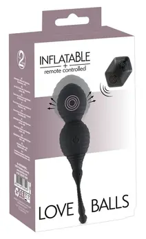 RC+ Inflatable Vibro-Ball Duo Silicone, Remote Control, Black