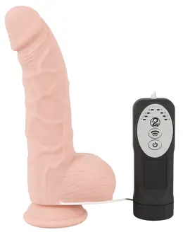 Medical Silicone Pulsation System Vibrator 20cm with Suction Cup, Beige