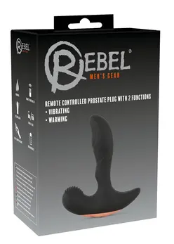 Rebel RC Prostate Plug Heated Remote 11 Modes Silicone Black 13.6cm