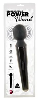 You2Toys Rechargeable Power Wand Massager, 24 Modes, 31cm, Black