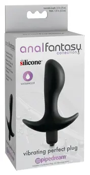 Blush Novelties Vibrating Perfect Plug Black 12.2cm Silicone Massager